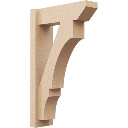 Ekena Millwork 6-in W x 18-in D x 30-in H Balboa Slat Rough Cedar Woodgrain TimberThane Outlooker, Primed Tan OUTUR060X18X30BOA24RCPR